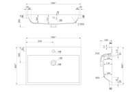 Waschtisch FELLINI S 70cm weiß hochglanz
