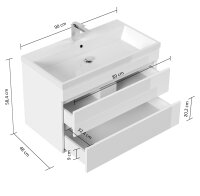 Waschtisch FELLINI 90cm weiß hochglanz