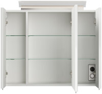 Spiegelschrank 80cm weiß hochglanz mit LED-Beleuchtung