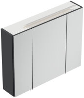 Spiegelschrank 80cm Grafit SoftTouch mit LED-Beleuchtung