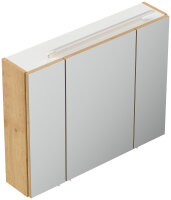 Spiegelschrank 80cm Eiche gold mit LED-Beleuchtung