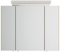 Spiegelschrank 80cm Eiche gold mit LED-Beleuchtung