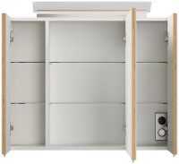 Spiegelschrank 80cm Eiche gold mit LED-Beleuchtung