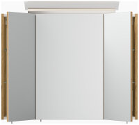 Spiegelschrank 80cm Eiche gold mit LED-Beleuchtung