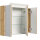 Spiegelschrank 80cm Eiche gold mit LED-Beleuchtung