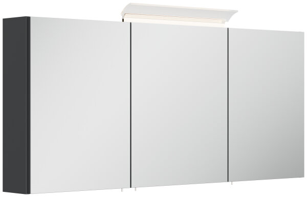 Spiegelschrank 140cm Grafit SoftTouch mit LED-Beleuchtung