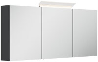Spiegelschrank 140cm Grafit SoftTouch mit LED-Beleuchtung