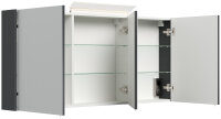 Spiegelschrank 140cm Grafit SoftTouch mit LED-Beleuchtung