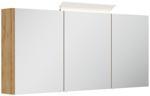 Spiegelschrank 140cm Eiche gold mit LED-Beleuchtung