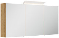 Spiegelschrank 140cm Eiche gold mit LED-Beleuchtung