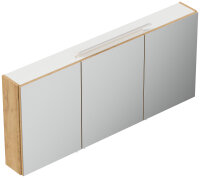 Spiegelschrank 140cm Eiche gold mit LED-Beleuchtung