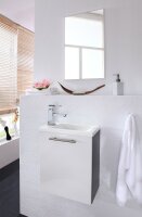 Handwaschplatz ALEXO anthrazit-weiß mit Mineralgussbecken Hochglanz-Front