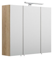 Spiegelschrank Sonoma-Eiche 70cm mit LED-Beleuchtung